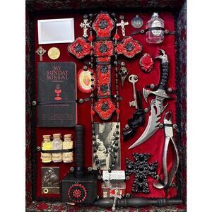 Vampire Slayer Kit Poster, Black and Red 16” x 20” Print Gothic Cross Wall Decor